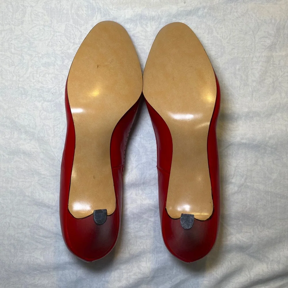 Vintage Johansen Ray Shinger Red Leather Pumps Women's Size 9 Narrow USA